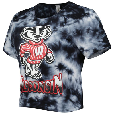 Shop Zoozatz Black Wisconsin Badgers Cloud-dye Cropped T-shirt
