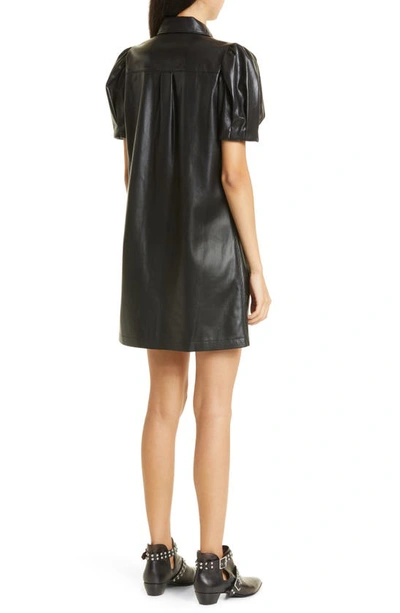 Shop Alice And Olivia Jem Faux Leather Shift Dress In Black