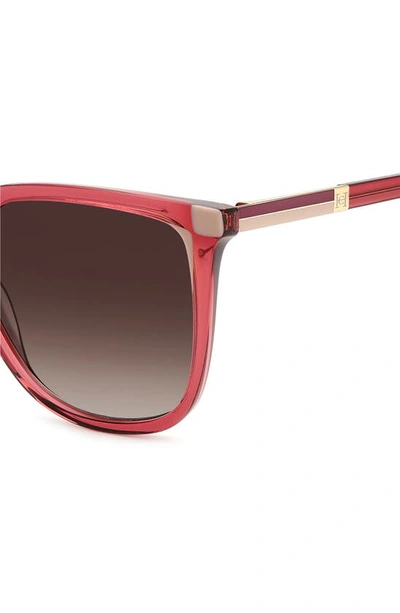 Carolina Herrera 54mm Rectangular Sunglasses In Mauve/ Brown Gradient