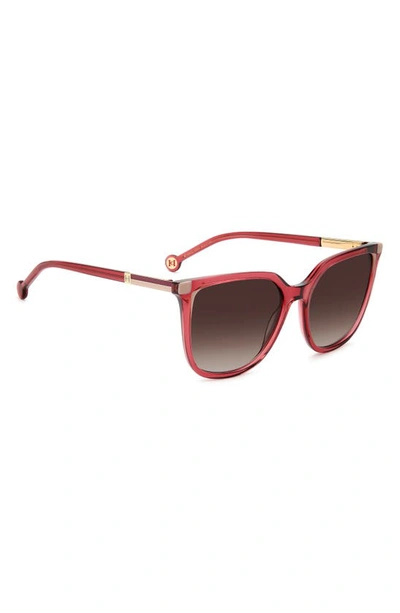 Carolina Herrera 54mm Rectangular Sunglasses In Mauve/ Brown Gradient
