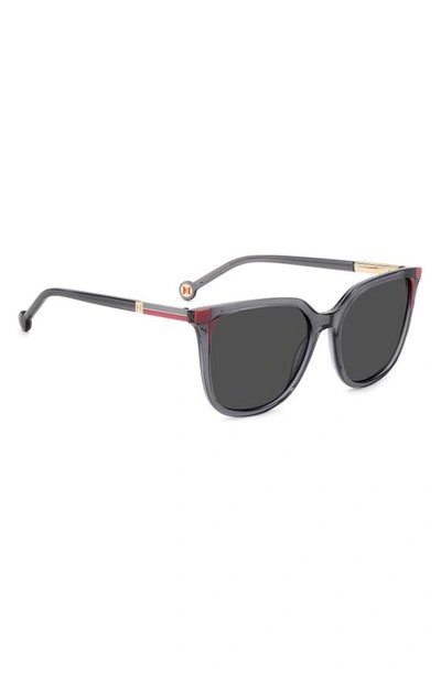 Shop Carolina Herrera 54mm Rectangular Sunglasses In Grey Pink/ Grey