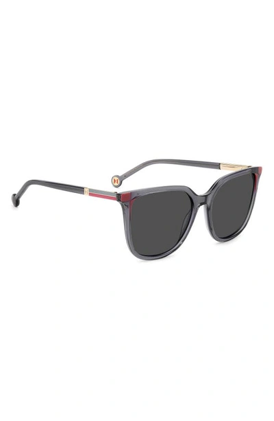 Carolina Herrera 54mm Rectangular Sunglasses In Grey Pink/ Grey