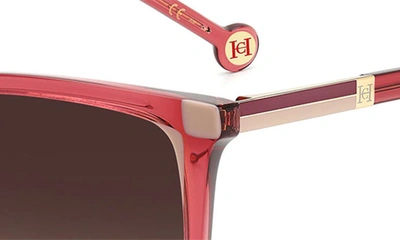 Shop Carolina Herrera 54mm Rectangular Sunglasses In Mauve/ Brown Gradient