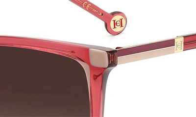 Carolina Herrera 54mm Rectangular Sunglasses In Mauve/ Brown Gradient