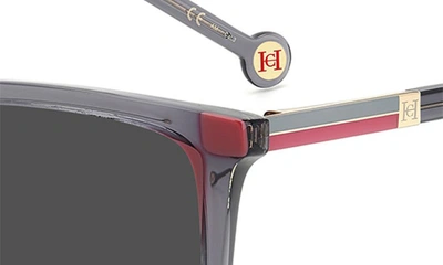 Shop Carolina Herrera 54mm Rectangular Sunglasses In Grey Pink/ Grey