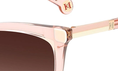 Shop Carolina Herrera 57mm Cat Eye Sunglasses In Nude White/ Brown Gradient
