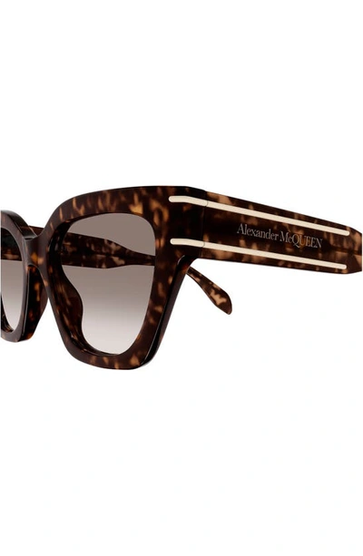 Shop Alexander Mcqueen 53mm Cat Eye Sunglasses In Havana
