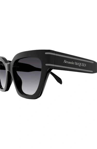Shop Alexander Mcqueen 53mm Cat Eye Sunglasses In Black
