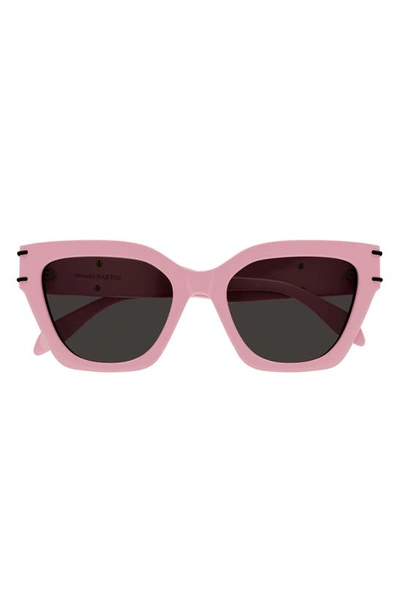 Shop Alexander Mcqueen 53mm Cat Eye Sunglasses In Pink