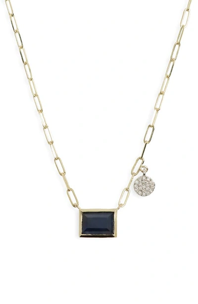 Shop Meira T Sapphire Pendant & Diamond Charm Necklace In Blue