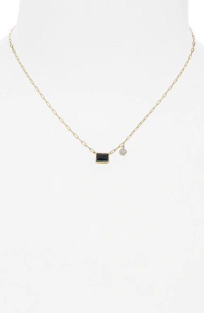 Shop Meira T Sapphire Pendant & Diamond Charm Necklace In Blue