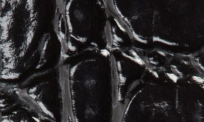 Shop Saint Laurent Croc Embossed Leather Belt In Nero