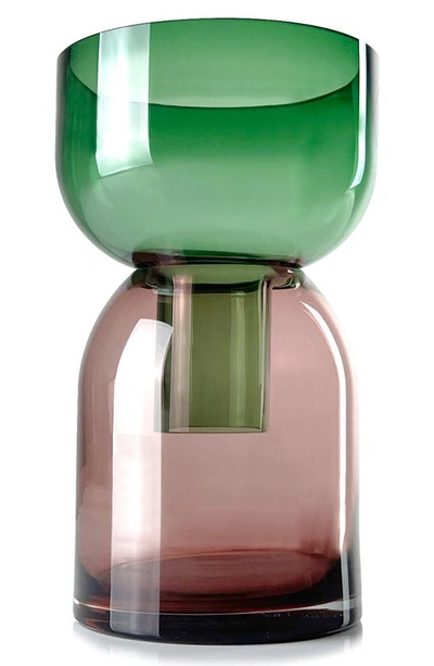 Shop Cloudnola Flip Top Glass Vase In Green/ Pink