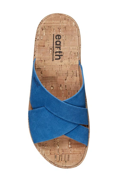 Shop Earth ® Scout Platform Slide Sandal In Dark Blue