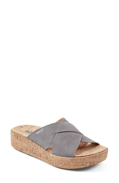 Shop Earth Scout Platform Slide Sandal In Medium Grey