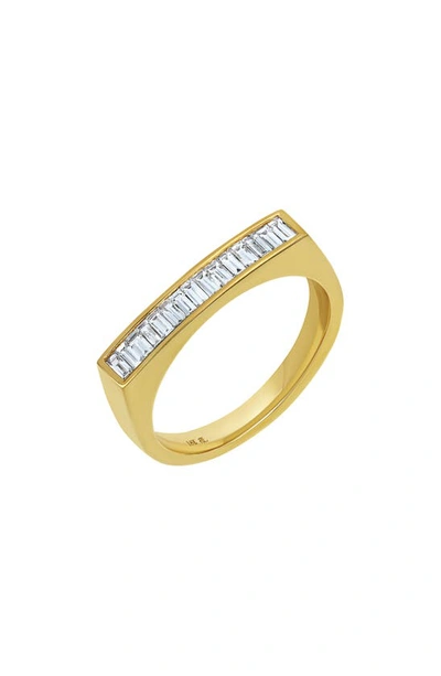 Shop Bony Levy Florentine Diamond Baguette Ring In 18k Yellow Gold