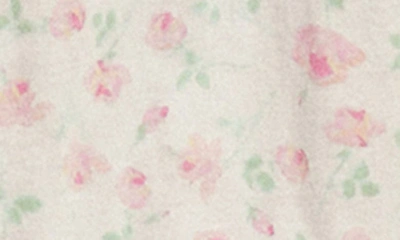 Shop Eileen West Floral Lace Trim Cotton Jersey Chemise In Wht/ Prt