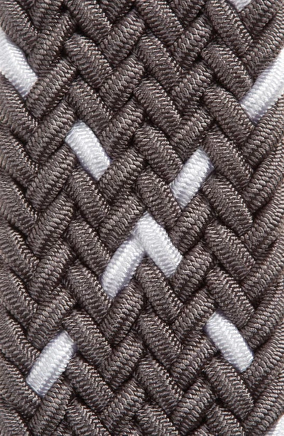 Shop Johnston & Murphy Woven Stretch Knit Belt In Gray/ White