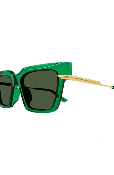 Shop Bottega Veneta 53mm Square Sunglasses In Green