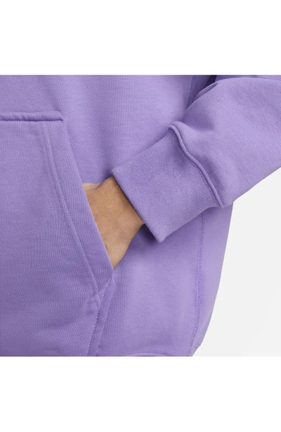 Shop Nike Solo Swoosh Flat Fleece Hoodie In Space Purple/ White