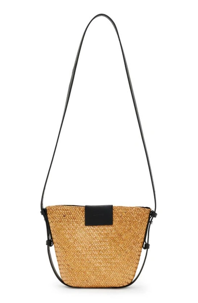Allsaints Ebro Woven Straw Cross Body Bag In Natural