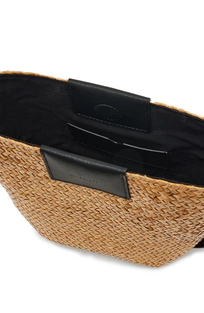 Allsaints Ebro Woven Straw Cross Body Bag In Natural