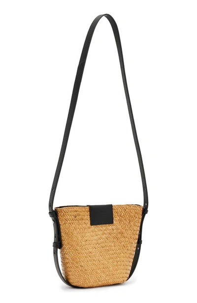 Allsaints Ebro Woven Straw Cross Body Bag In Natural