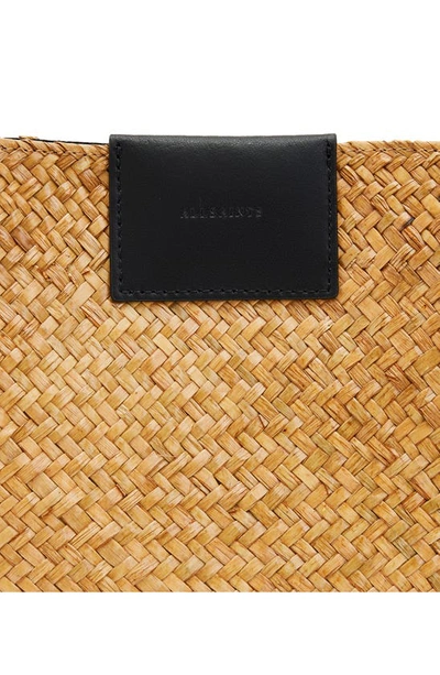 Allsaints Ebro Woven Straw Cross Body Bag In Natural