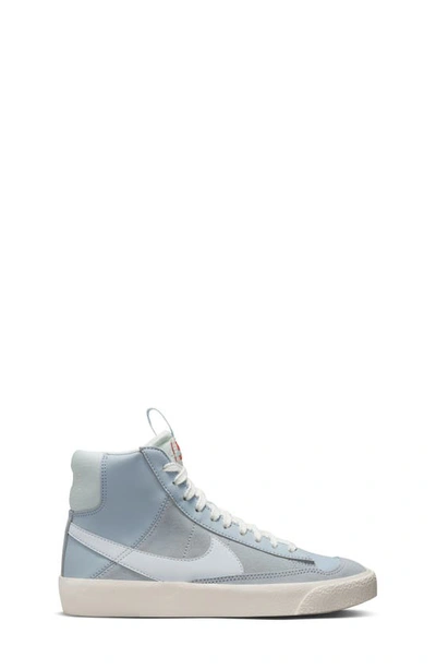 Shop Nike Kids' Blazer Mid '77 Se Sneaker In Blue/ Grey/ Sail/ Black