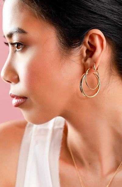Bony Levy 14k Gold Carved Hoop Earrings In 14k Yellow Gold