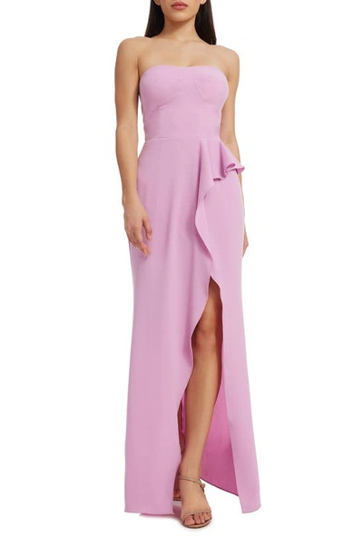 Shop Dress The Population Kai Strapless Gown In Lavender