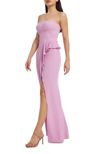 Shop Dress The Population Kai Strapless Gown In Lavender