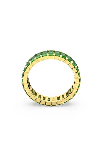 Swarovski Crystal Baguette Cut Green Matrix Ring In Green