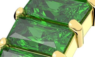 Swarovski Crystal Baguette Cut Green Matrix Ring In Green