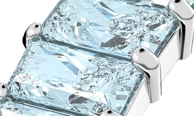 Swarovski Matrix Band Ring Rhodium Shiny Aquamarine In Blue
