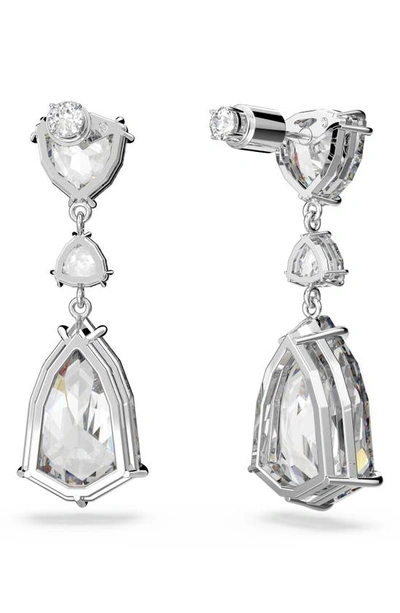 Shop Swarovski Mesmera Crystal Drop Earrings In Clear