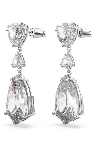 Shop Swarovski Mesmera Crystal Drop Earrings In Clear