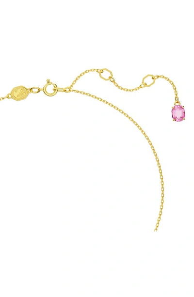 Swarovski Florere Pendant Gold Shiny Pink In Pink