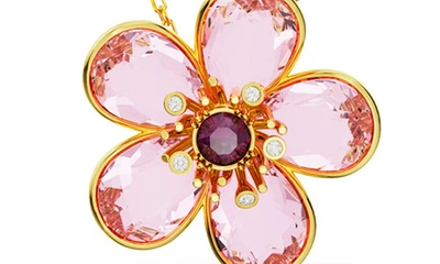Shop Swarovski Florere Crystal Pendant Necklace In Pink