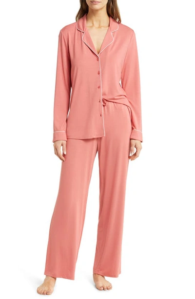 Shop Nordstrom Moonlight Eco Knit Pajamas In Coral Faded