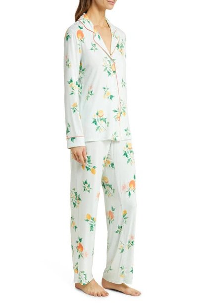 Shop Nordstrom Moonlight Eco Knit Pajamas In Blue Morning Fruity Floral