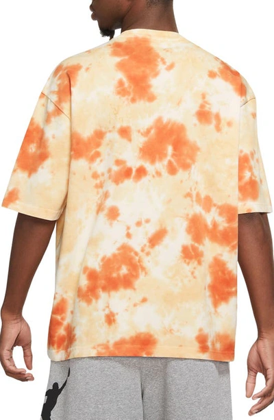 Shop Jordan Essentials Statement Tie Dye Oversize T-shirt In Pale Ivory/ Celestial Gold
