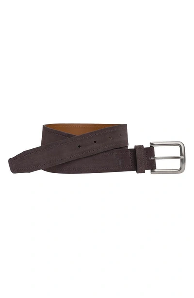 Shop Johnston & Murphy Baldwin Suede Belt In Charcoal English Suede