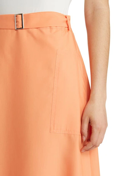 Shop Misook Belted Patch Pocket A-line Midi Skirt In Citrus Blossom