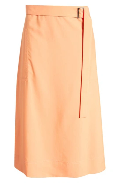 Shop Misook Belted Patch Pocket A-line Midi Skirt In Citrus Blossom