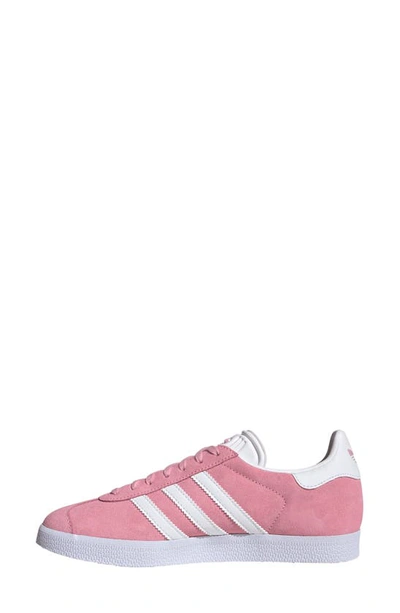 Shop Adidas Originals Gazelle Sneaker In White/ Pink/ Gold Metallic