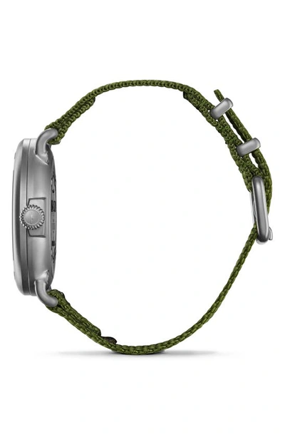 Shop Shinola Runwell Field Nylon Strap Watch, 41mm In Green/ Oat