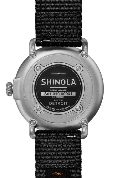 Shop Shinola Runwell Field Nylon Strap Watch, 41mm In Dark Olive