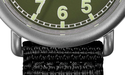 Shop Shinola Runwell Field Nylon Strap Watch, 41mm In Dark Olive