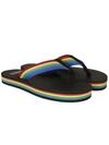 SAINT LAURENT Flip-Flops Saint Laurent, Black/Multicolor, Open Toe Flat Sole, Multicolored "Rainbow" Toe Strap,418110HF4008470